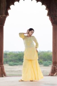 ZOYA Lucknowi Chikankari Gharara Set | Dobby Cotton | Handwork chikankari | Festive wear | Summer Cottons | Ethnic wear | lucknowi chikankari | Pastels
